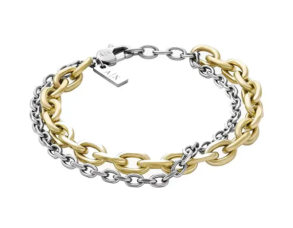 Armani Exchange Bracciale Doppio In Acciaio Per Uomo Axg0162710