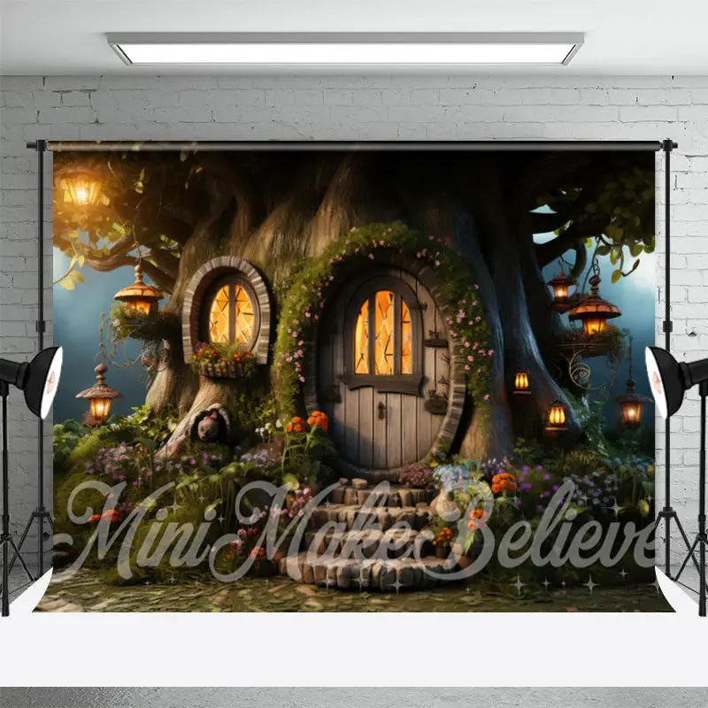 Enchant Tree House Birthday Cake Smash Backdrop - Aperturee
