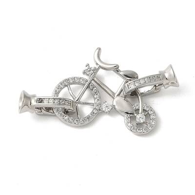 Brass Pave Clear Cubic Zirconia Fold Over Clasps
