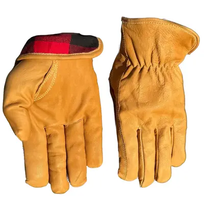 1975 Flannel Driver Leather Glove with Kevlar Stitching for Cold Weather - Unisex
