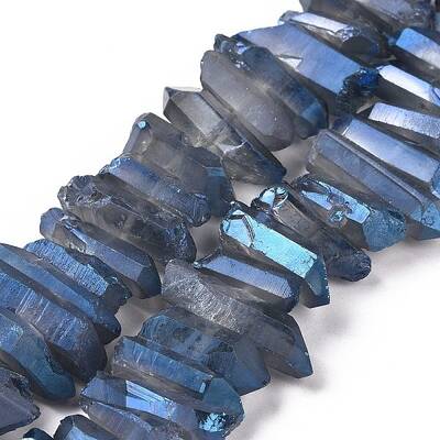 Natural Quartz Crystal Points Beads Strands