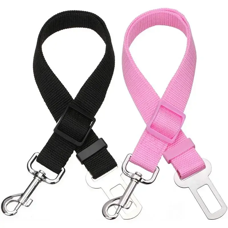 2 Packs Adjustable Length Pet Dog Cat Car Seat Belt - Pet Accessories for Dogs, Cats, and Other Pets (Color: Black)