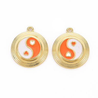Rack Plating Light Gold Alloy Enamel Pendants