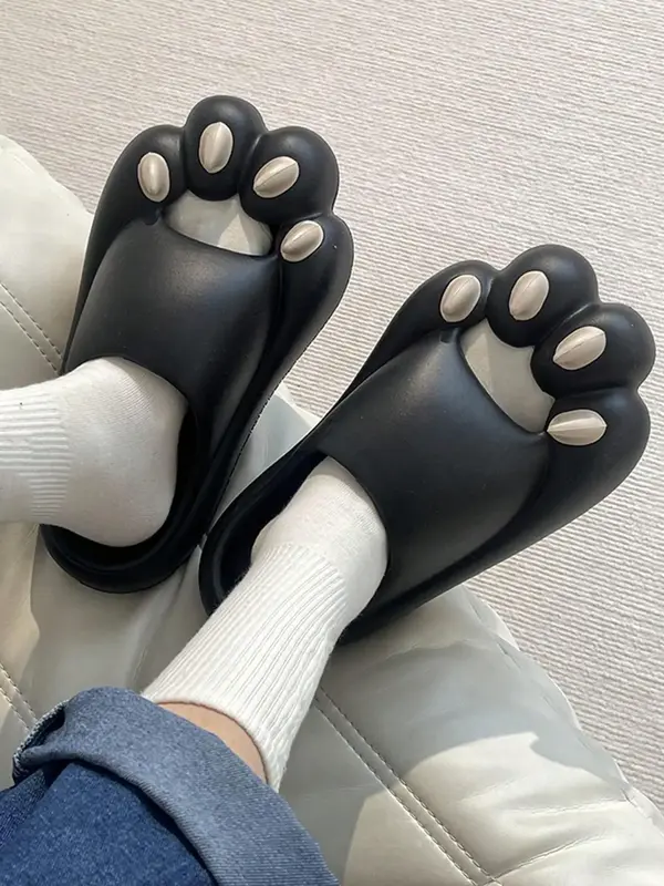 Men's Cute Cat Paw Design Slides, 1 Pair 2024 New Style Casual Soft Comfortable Home Slippers, Non-slip Slippers for Indoor &...