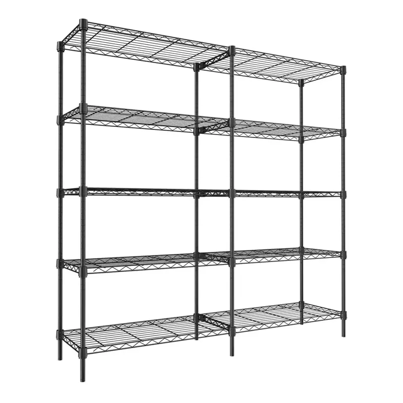 Garvee 5 Tier Wire Shelving Heavy Duty Adjustable Garage Shelves Storage Rack for Warehouse Pantry Closet 59W x 59H x 13.8...