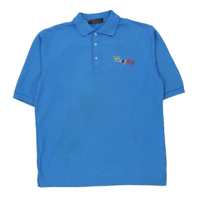 Coogi Graphic Polo Shirt - 3XL Blue Cotton