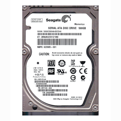 623985-001 HP 500GB 7200RPM SATA 3Gb/s 16MB Cache SFF 2.5-inch Hard Drive