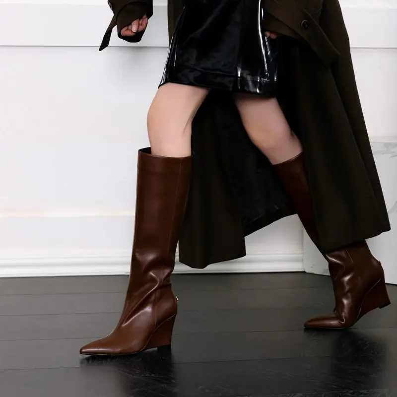 CHIKO Khepri Pointy Toe Wedge Knee High Boots