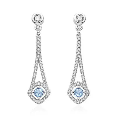 Agato Fascinating Silver Earrings with Zirconia AGT-E132PWBL