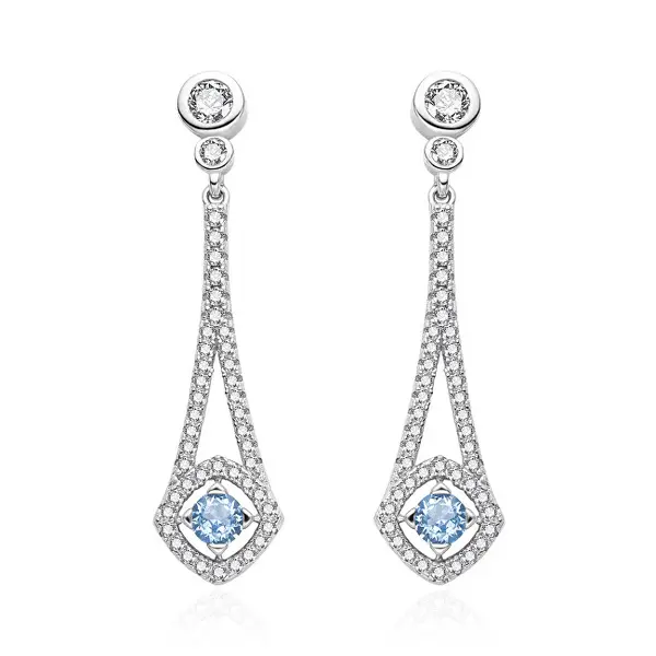 Agato Fascinating Silver Earrings with Zirconia AGT-E132PWBL
