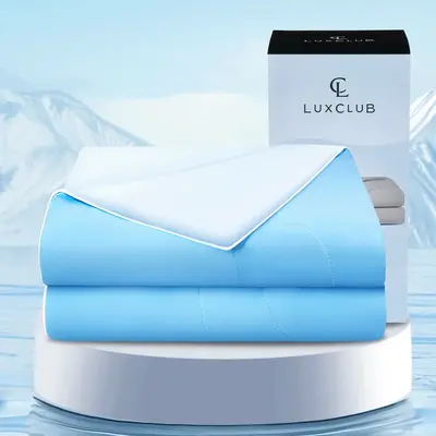 Luxclub Cooling Blanket - Cooling Fabric Dual-Sided Comforter with 5% Bamboo-derived Rayon Blend for Cooling 78°F or Lower, ...