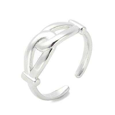 Double Knot Brass Open Cuff Ring for Women