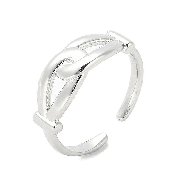 Double Knot Brass Open Cuff Ring for Women