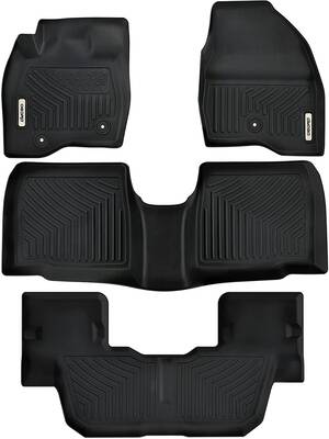 OEDRO Floor Mats for 2015-2019 Ford Explorer Without 2nd Row Center Console, 1st 2nd and 3rd Row Full Set Liners
