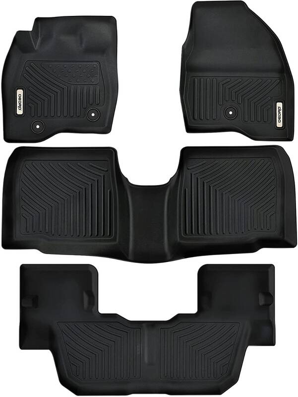 OEDRO Floor Mats for 2015-2019 Ford Explorer Without 2nd Row Center Console, 1st 2nd and 3rd Row Full Set Liners