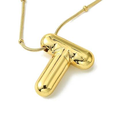 Ion Plating(IP) Initial Letter 304 Stainless Steel Pendant Necklaces