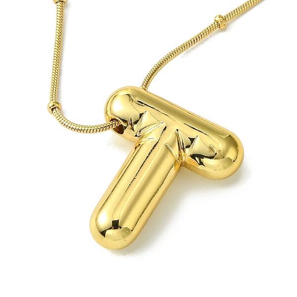 Ion Plating(IP) Initial Letter 304 Stainless Steel Pendant Necklaces