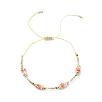 Glass Seed Column Link Bracelet