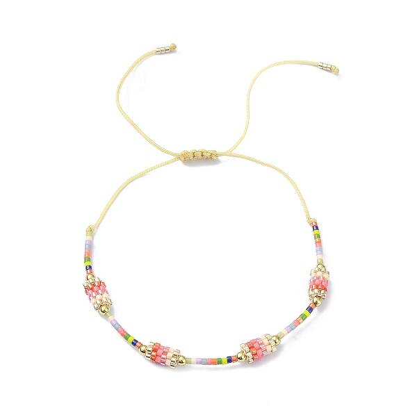 Glass Seed Column Link Bracelet