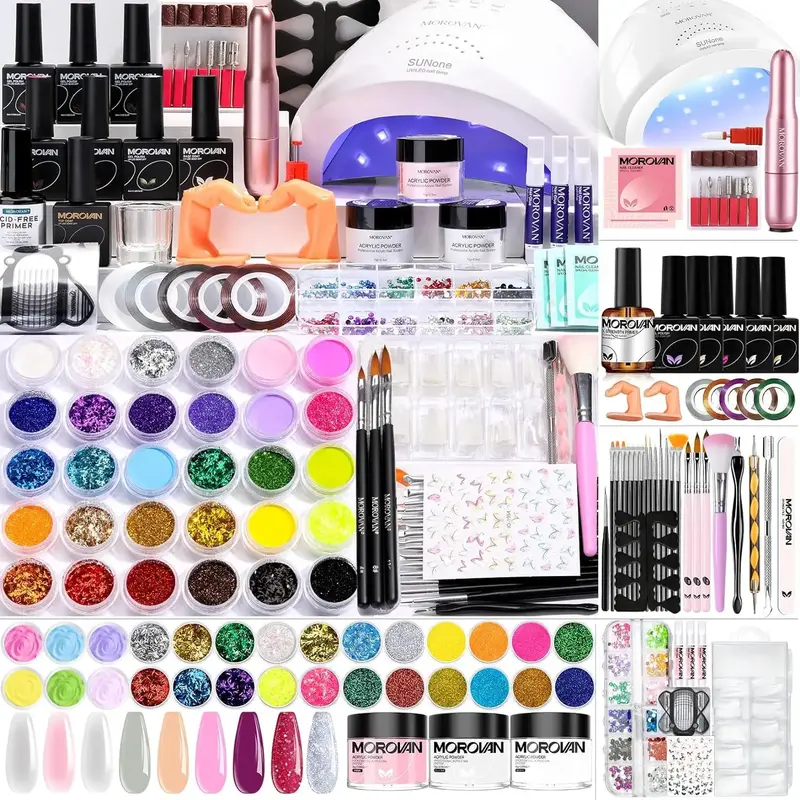 【Blossom Series】Morovan Acrylic Nail Kit : Blossom Pro for Beginners with Everything - Complete Nail Kit Set Professional...