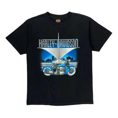 Milwaukee Harley Davidson Graphic T-Shirt - Medium Black Cotton