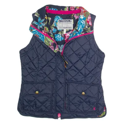 JOULES Womens Quilted Gilet Blue Diamond S