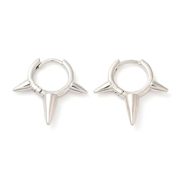 Rack Plating Brass Spike Hoop Earrings for Women