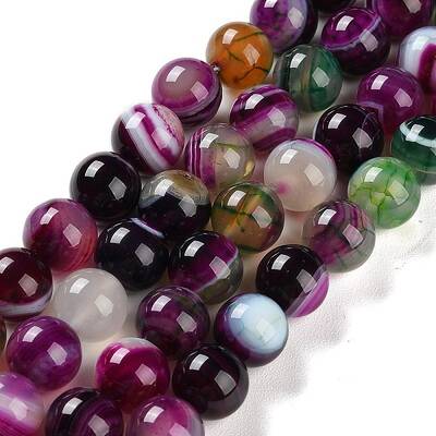 Natural Striped Agate/Banded Agate Beads Strands