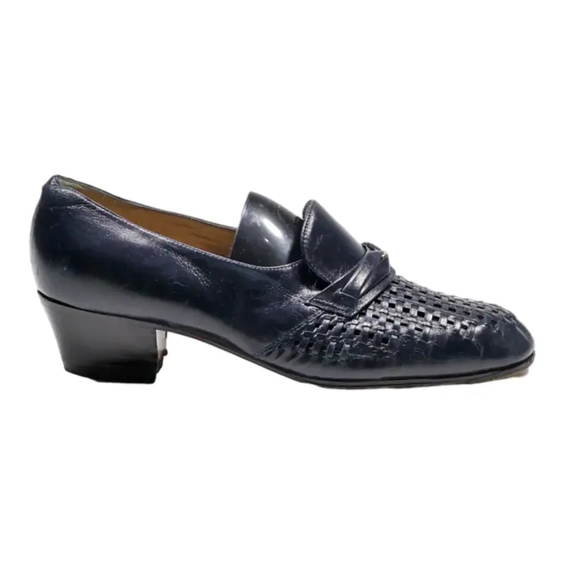 ALEXANDRIA Loafer Shoes Blue Leather Womens UK 3.5