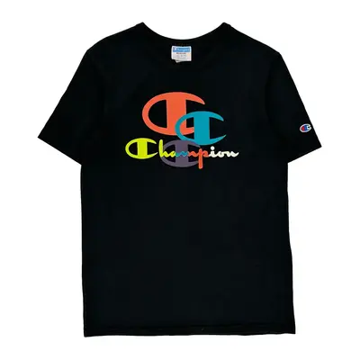 Champion Spellout T-Shirt - Medium Black Cotton | Size: medium