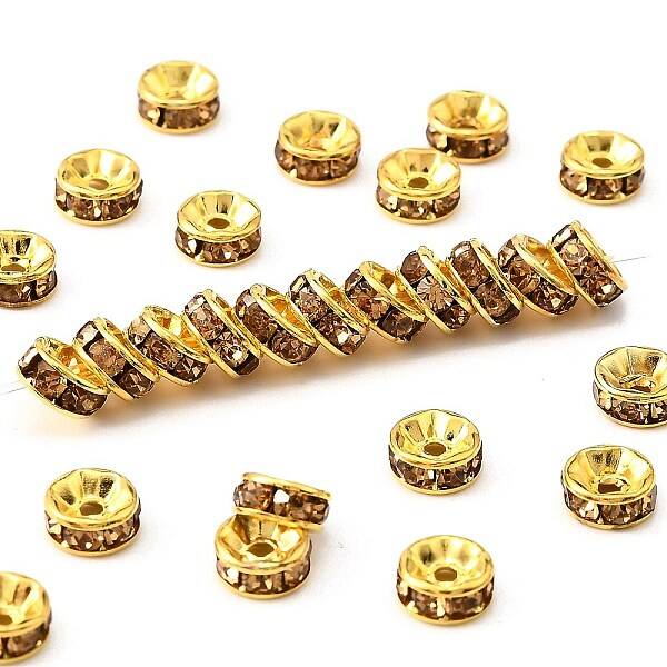 Brass Grade A Rhinestone Spacer Beads