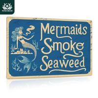 Vintage Mermaid Letter Pattern Metal Sign, 1 Count Retro Decorative Plaque, Wall Decor for Home Farmhouse Living Room Dorm Be...