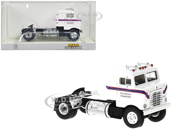 1950 Kenworth Bullnose Truck Tractor White with Blue Stripes \