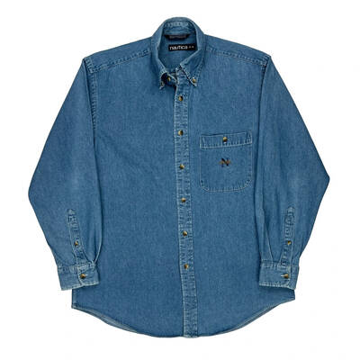 Nautica Denim Shirt - Medium Blue Cotton