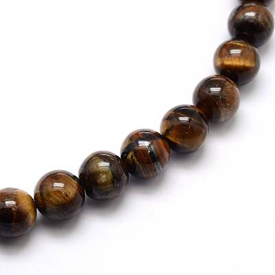 Natural Grade AB Tiger Eye Round Beads Strands
