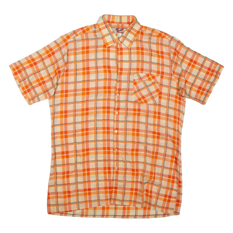 MARC THOMBARD Mens Shirt Orange Check L