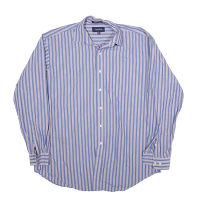 NAUTICA Shirt Blue Striped Long Sleeve Mens L