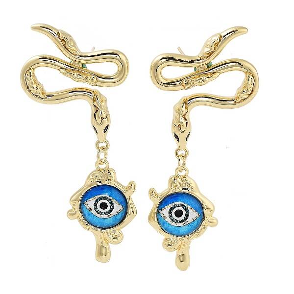 Rack Plating Eye Brass Stud Earrings