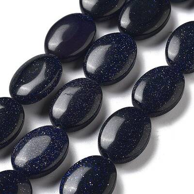 Synthetic Blue Goldstone Beads Strands