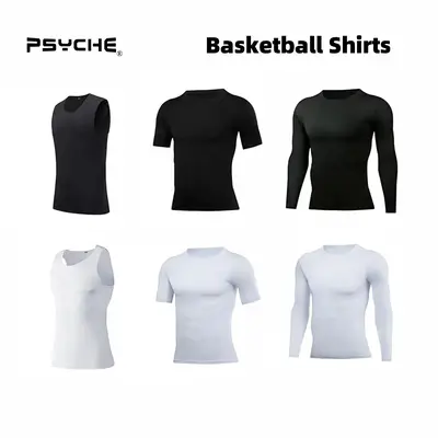 PSYCHE Compression Long Sleeve Shirts for Spring, Quick Drying Breathable Fit Sports T-Shirt, Men's Sportswear Clothing for G...