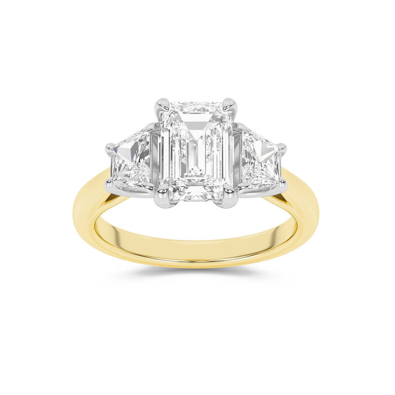 Amara Chand Lab Grown Emerald Cut Diamond Engagement Ring | Yellow Gold 1 3/4-4 3/4 CT. TW.