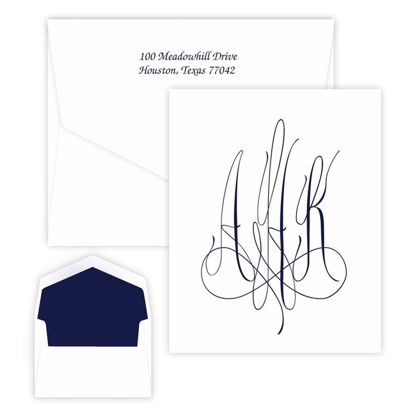 Roberta Monogram Note - Raised Ink