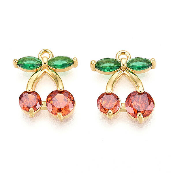 Brass Micro Pave Cubic Zirconia Charms