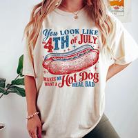 You Look Like the 4th of July Shirt, Retro America Hot dog Png Funny 4th July , USA Fourth of July Shirt, Independence Day