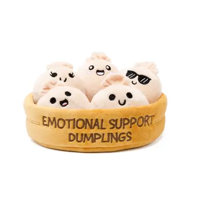 Emotional Support Dumplings - 5 Plush Toys in Basket | Cute Gift for All Ages