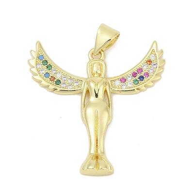 Brass Micro Pave Cubic Zirconia Pendants
