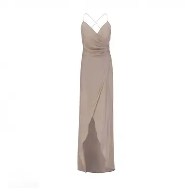 Cross-over Long Dress | Size: M | Color: Tan