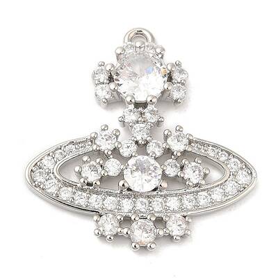 Rack Plating Brass Pave Cubic Zirconia Pendants
