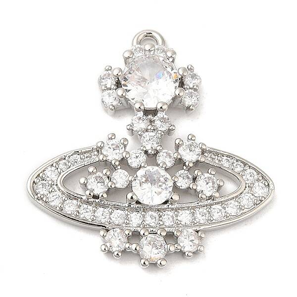 Rack Plating Brass Pave Cubic Zirconia Pendants