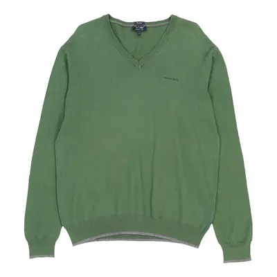 Armani Jeans V-neck Jumper - Large Green Cotton